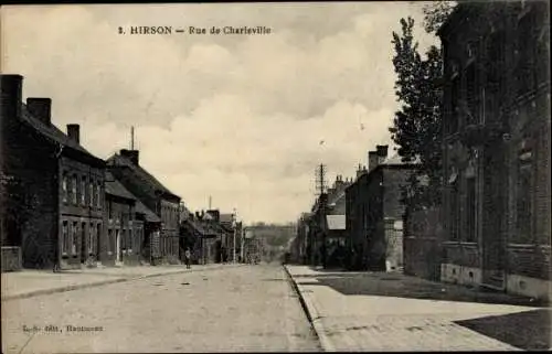 Ak Hirson Aisne, Rue de Charleville