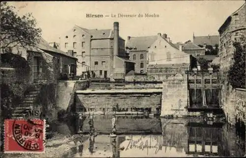 Ak Hirson Aisne, Das Wehr der Mühle