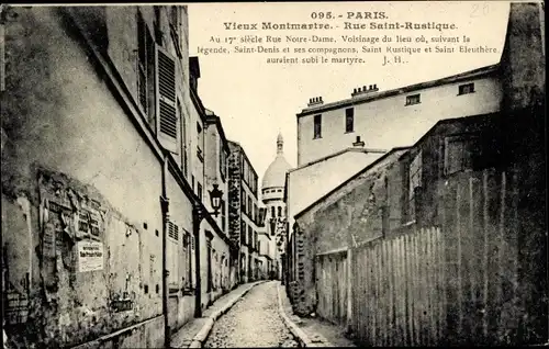 Ak Paris XVIII. Bezirk Buttes-Montmartre, Rue Saint Rustique