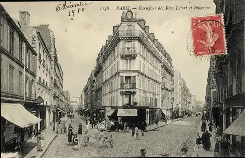 Ak Paris XVIII. Viertel Buttes-Montmartre, Kreuzung Rues Letort und Rues Dubesme