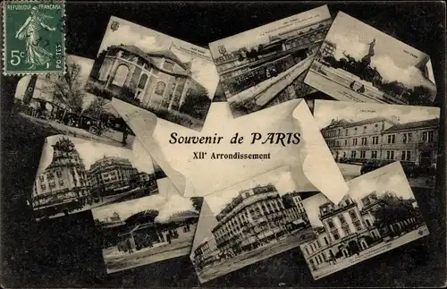 Ak Paris XII Reuilly, Teilansichten, Monument