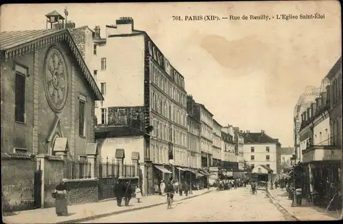 Ak Paris XII, Rue de Reuilly, Kirche Saint-Eloi