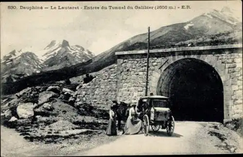 Ak Col du Galibier Hautes Alpes, Dauphine, Le Lautaret, Entree du Tunnel