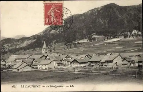 Ak Montgenèvre Hautes Alpes, Teilansicht, Dauphine