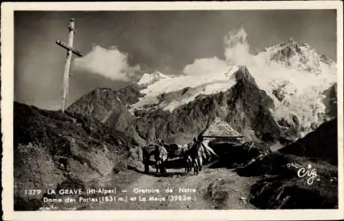 Ak La Grave Hautes Alpes, Oratoire de Notre Dame des Portas, La Meija