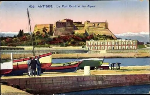 Ak Antibes Alpes Maritimes, Le Fort Carre, les Alpes