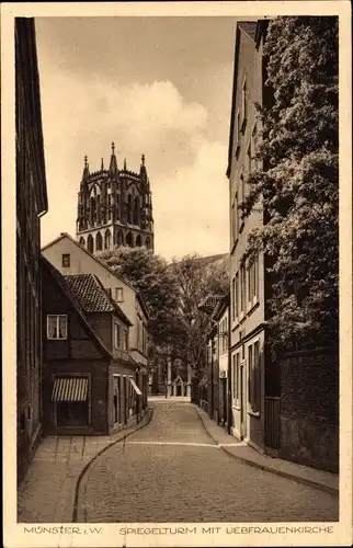 Ak Münster in Westfalen, Spiegelturm mit Liebfrauenkirche