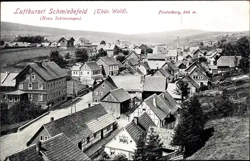 Ak Schmiedefeld Thüringen, Teilansicht der Ortschaft, Finsterberg