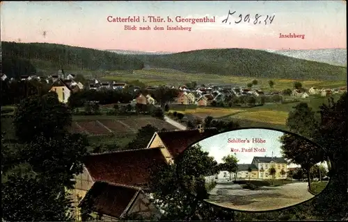 Ak Catterfeld Leinatal in Thüringen, Blick nach dem Inselsberg, Schiller's Höhe, Bes. Paul Noth