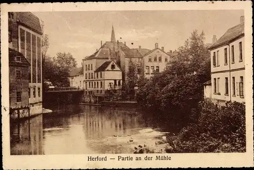 Ak Herford in Westfalen, Partie an der Mühle