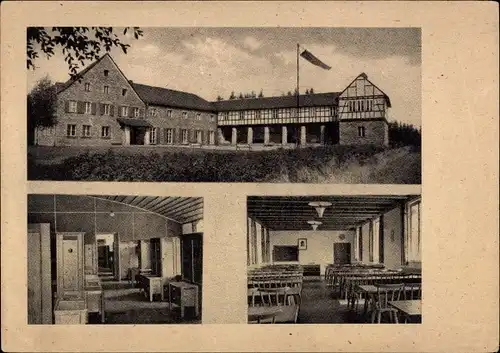 Ak Bermsgrün Schwarzenberg im Erzgebirge, Arbeiterheim, Innenansicht