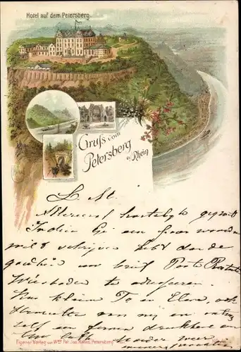Litho Königswinter am Rhein, Petersberg, Hotel