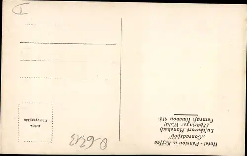 Ak Manebach Ilmenau in Thüringen, Hotel-Pension Conradshöh