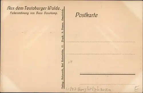 Künstler Ak Hasekamp, Hans, Borgholzhausen im Kreis Gütersloh, Alte Feuerstelle im Schloss Holtfeld