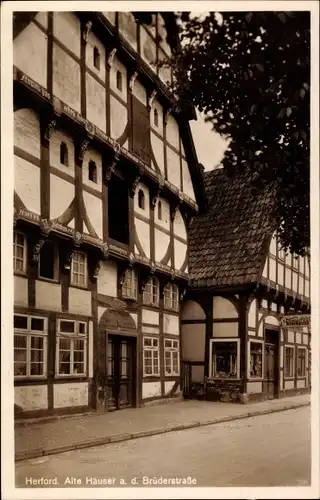 Ak Herford in Westfalen, Alte Häuser, Brüderstraße