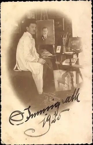 Foto Ak Immigrath Langenfeld im Rheinland, Maler, Gemälde