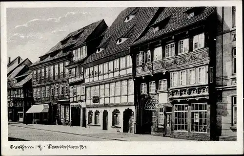 Ak Northeim in Niedersachsen, Breitestraße, Häuserfassaden, Zentral Theater, Fachwerk