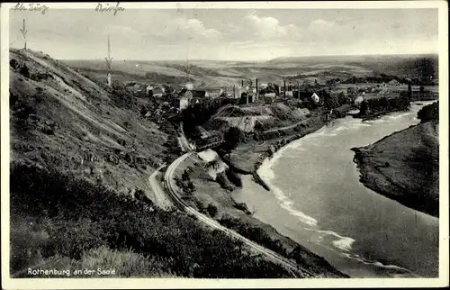 Ak Rothenburg an der Saale Wettin Löbejün, Totale