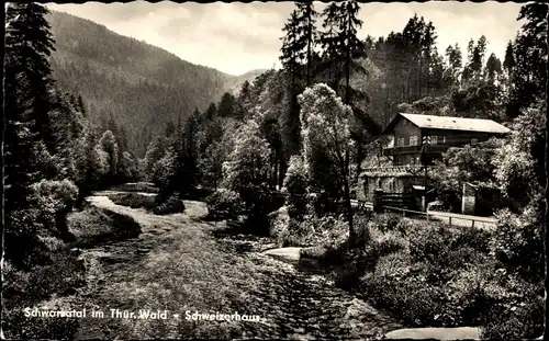 Ak Schwarzburg in Thüringen, Schweizerhaus im Schwarzatal