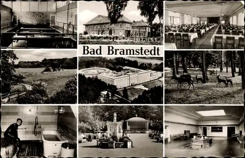 Ak Bad Bramstedt in Holstein, Kurhaus, Moorbad, Speisesaal, Teilansichten