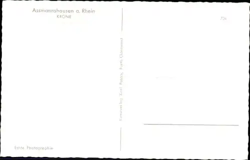 Ak Assmannshausen Rüdesheim am Rhein, Gasthaus Krone