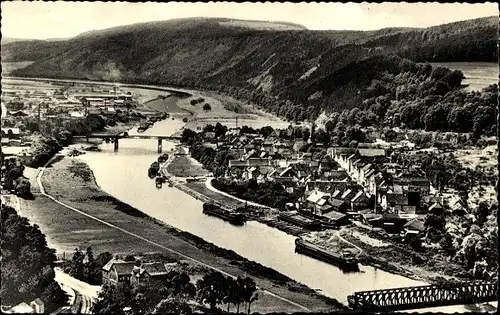 Ak Bodenwerder an der Weser, Panorama, Brücke