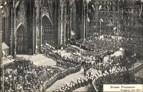 Ak Köln am Rhein, Dom, Ausgang, Prozession 1909