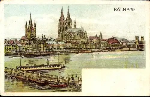 Litho Köln am Rhein, Dom, Schiffe
