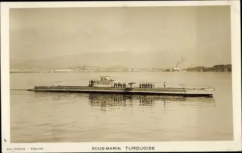 Ak Französisches U Boot, Turquoise