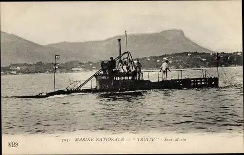 Ak Französisches U Boot, Truite