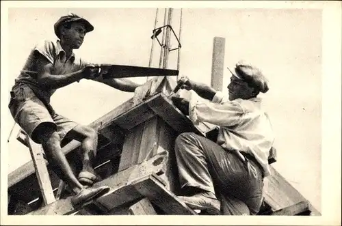 Ak Jewish Builders, Israel, Jüdische Bauarbeiter