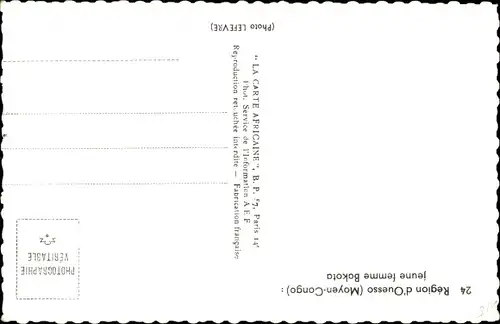 Ak Afrique Equatoriale Francaise, Jeune Femme Bakota, barbusige Frau