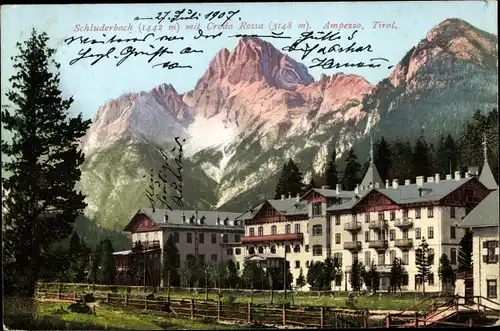 Ak Schluderbach Toblach Südtirol, Croda Bassa, Ampezzo