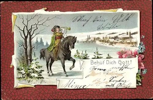 Passepartout Litho Behüt' Dich Gott, Trompeter von Säckingen