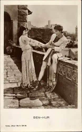 Ak Schauspieler Ramon Novarro und Kathleen Kay, Filmszene, Ben Hur