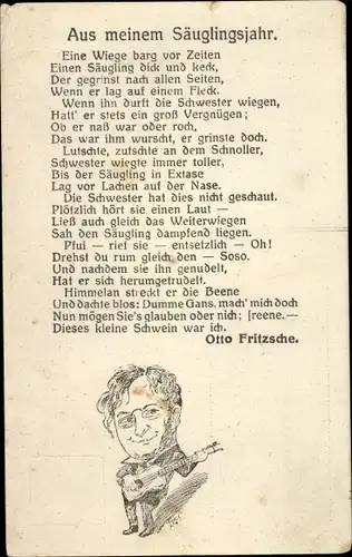 Gedicht Ak Aus meinem Säuglingsjahr, Otto Fritzsche