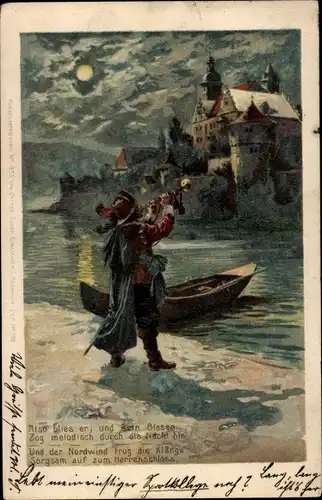 Präge Litho Trompeter von Säckingen