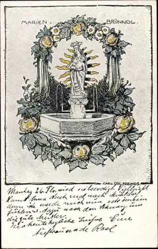 Künstler Ak Arends, Carl Osc., Marienbrünndl, Spende für Säuglings- und Kleinkinderschutz Bayern