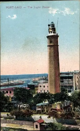 Ak Port Said Ägypten, Leuchtturm