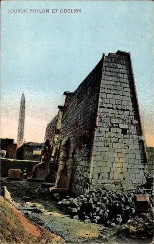 Ak Ägypten, Luxor Phylon und Obelisk