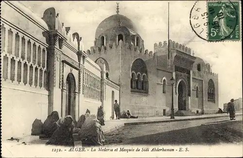 Ak Algier Algerisches Algier, die Medersa und die Moschee von Sidi Abderbaman