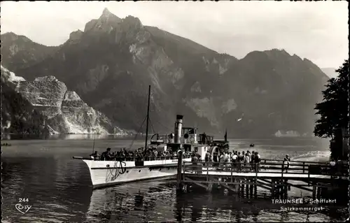 Ak Traunsee Salzkammergut Oberösterreich, Dampfer