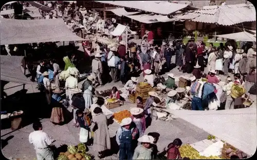 Ak Toluca Mexiko, Marktplatz