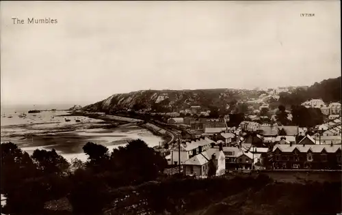 Ak Mumbles Wales, Panoramablick