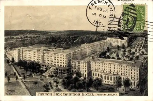 Ak Indiana USA, Französisch Lick Springs Hotel