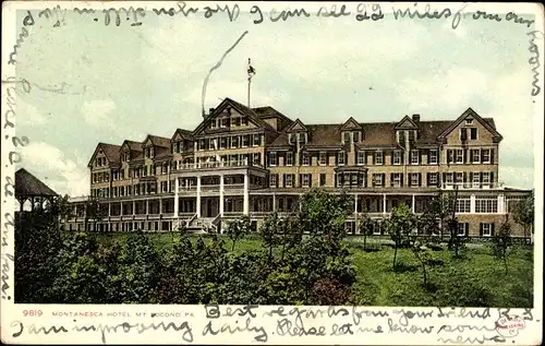 Ak Philadelphia Pennsylvania USA, Montanesca Hotel, Mt. Pocono