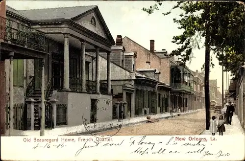 Ak New Orleans Louisiana USA, Old Beauregard Home, Französisches Viertel