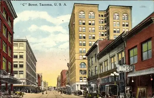 Ak Tacoma Washington USA, C Street, Bijou
