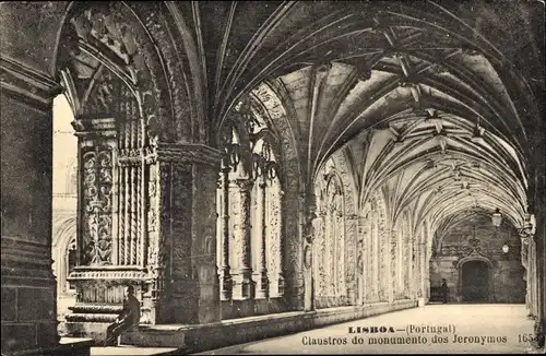 Ak Lisboa Lissabon Portugal, Kreuzgang des Hieronymus-Denkmals