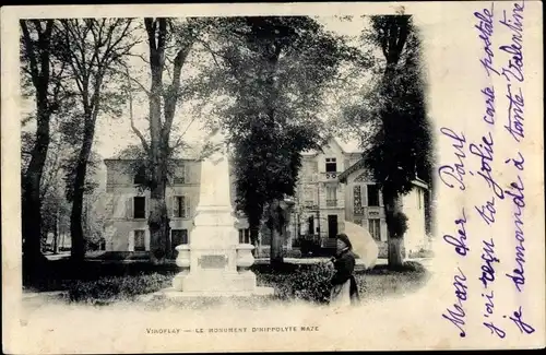Ak Viroflay Yvelines, Le Monument D'Hippolyte Maze